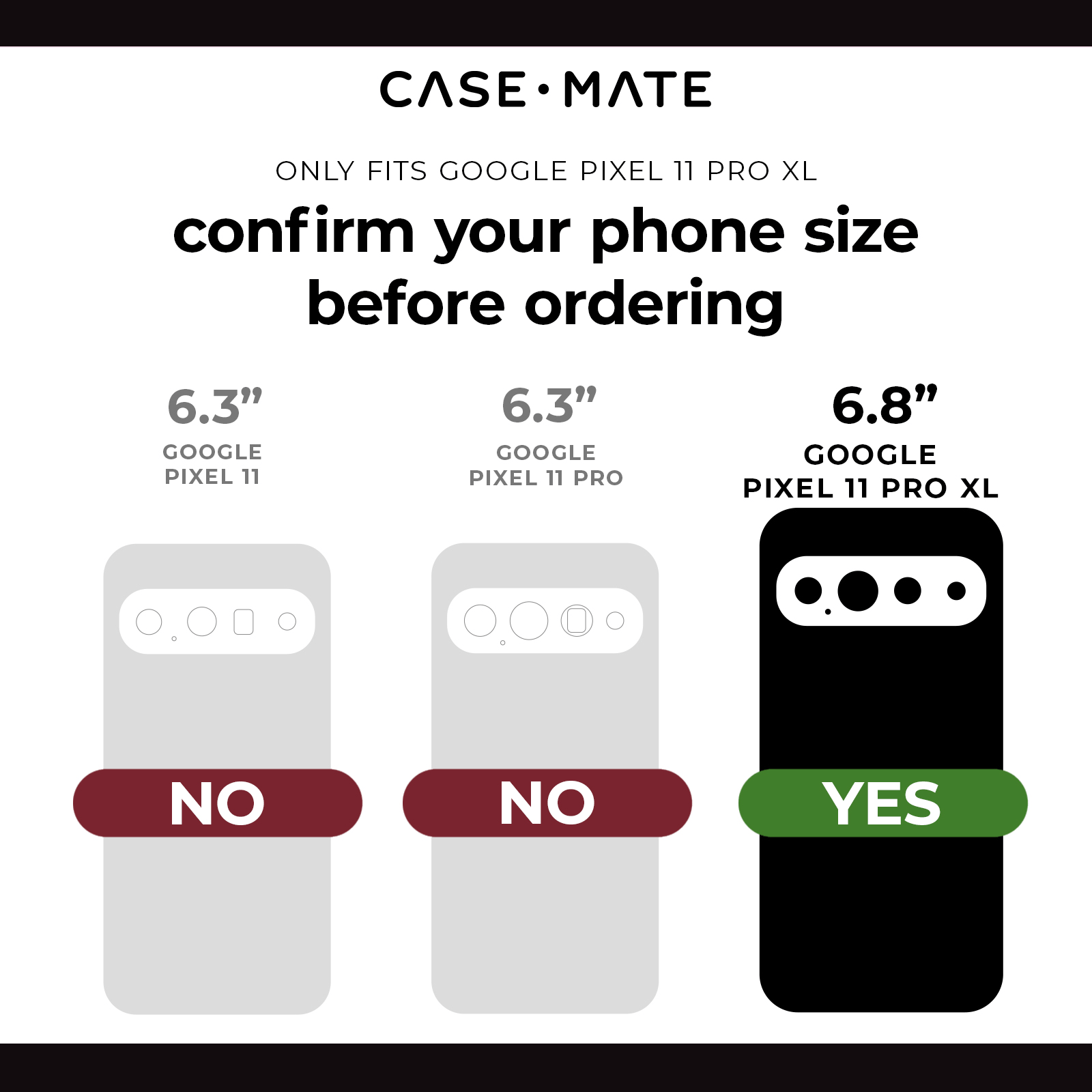 CASE-MATE Tough Black with Magnet Pixel 11 Pro XL coque noire antichoc