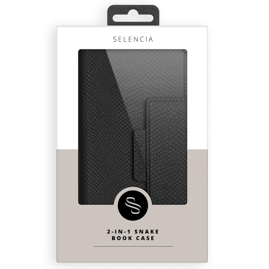 Selencia Étui à rabat Llyr iPhone XR effet serpent noir