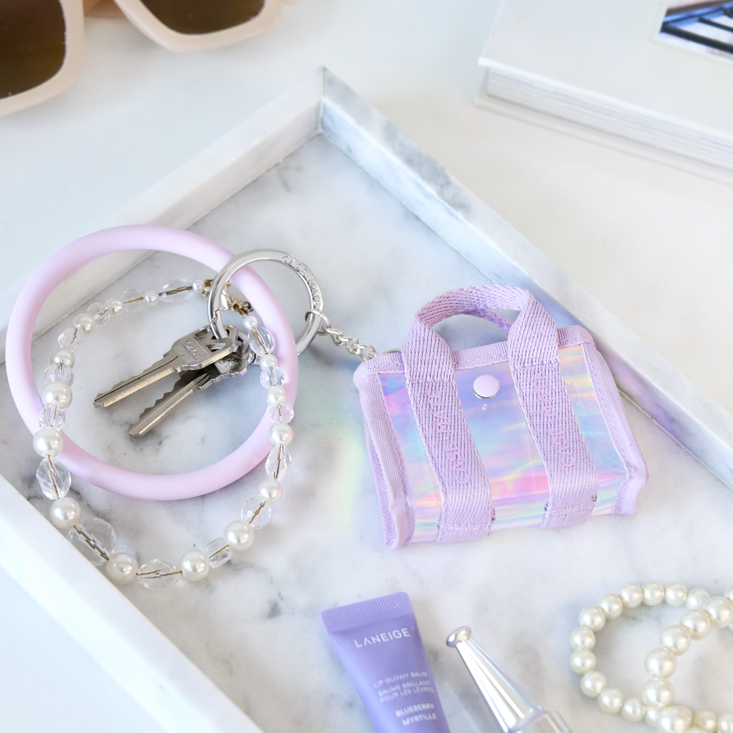 CASE-MATE Jelly Totes porte-clés mini sac Ballet Pink Bow, Iridescent, Something Navy Twilly ou Tortoiseshell Bow