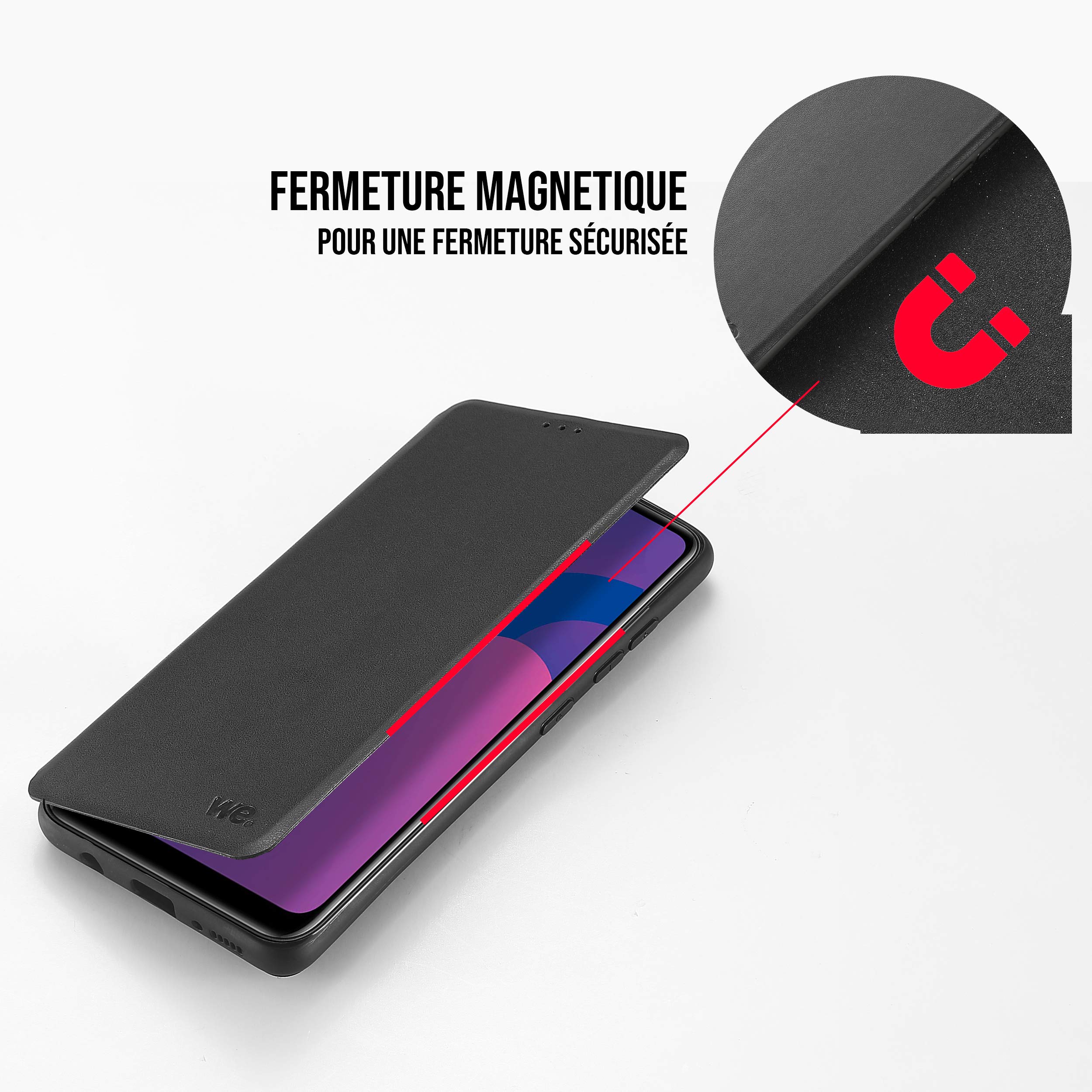 WE Accessoires Smartphone Galaxy A10 étui, rabat magnétique