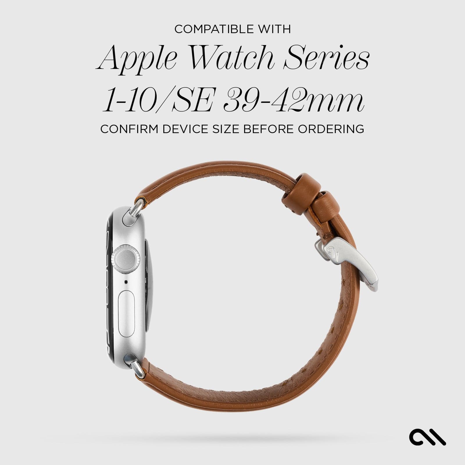CASE-MATE Apple Watch Bands & Bumpers Signature Leather Band bracelet Apple Watch 39-42 mm cognac cuir