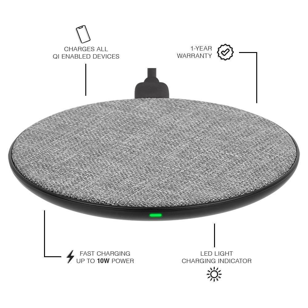 CASE-MATE Power Power Disc chargeur sans fil gris