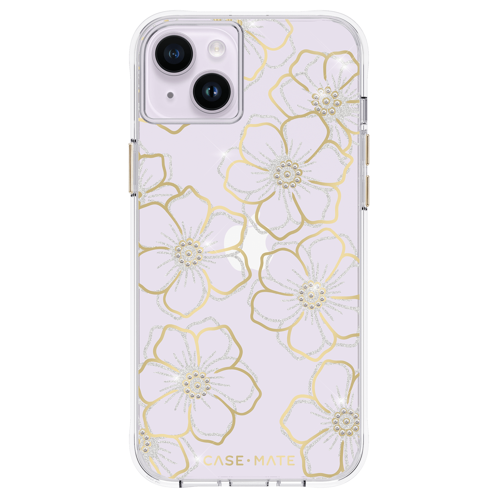 CASE-MATE Phone Cases Floral Gems coque iPhone 14 Plus dorée strass