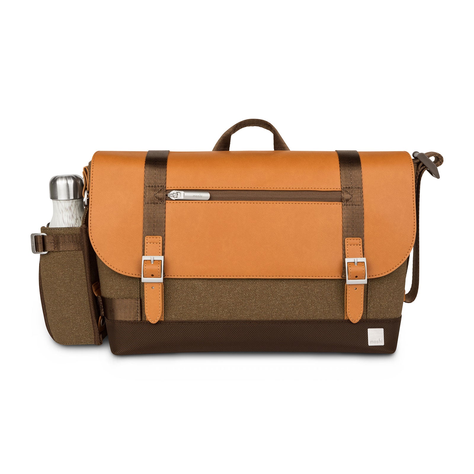 MOSHI Accessories Water Bottle Holder for Carta Messenger Bag porte-bouteille marron vintage compact