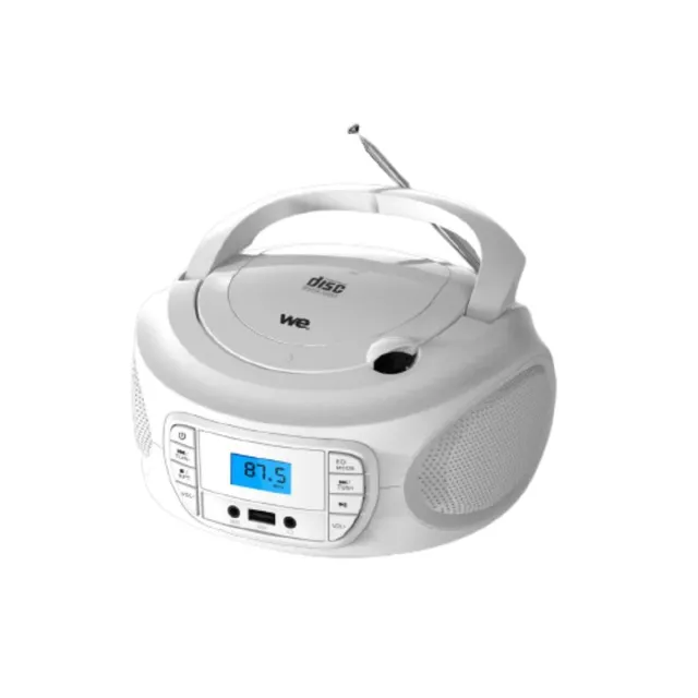 WE Audio Lecteur radio CD USB FM blanc 2 × 2 W