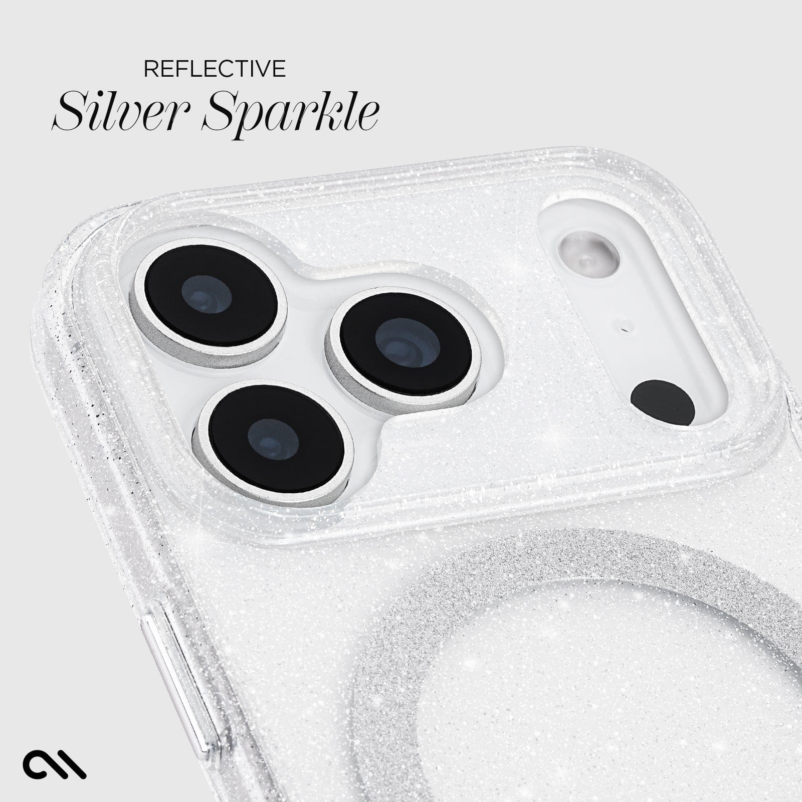 CASE-MATE Phone Cases Sheer Twinkle Silver MagSafe coque argent iPhone 17 Pro