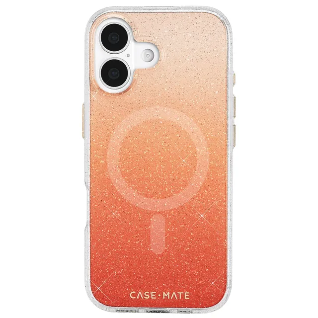 CASE-MATE Phone Cases Sheer Twinkle iPhone 17 coque orange ombré MagSafe