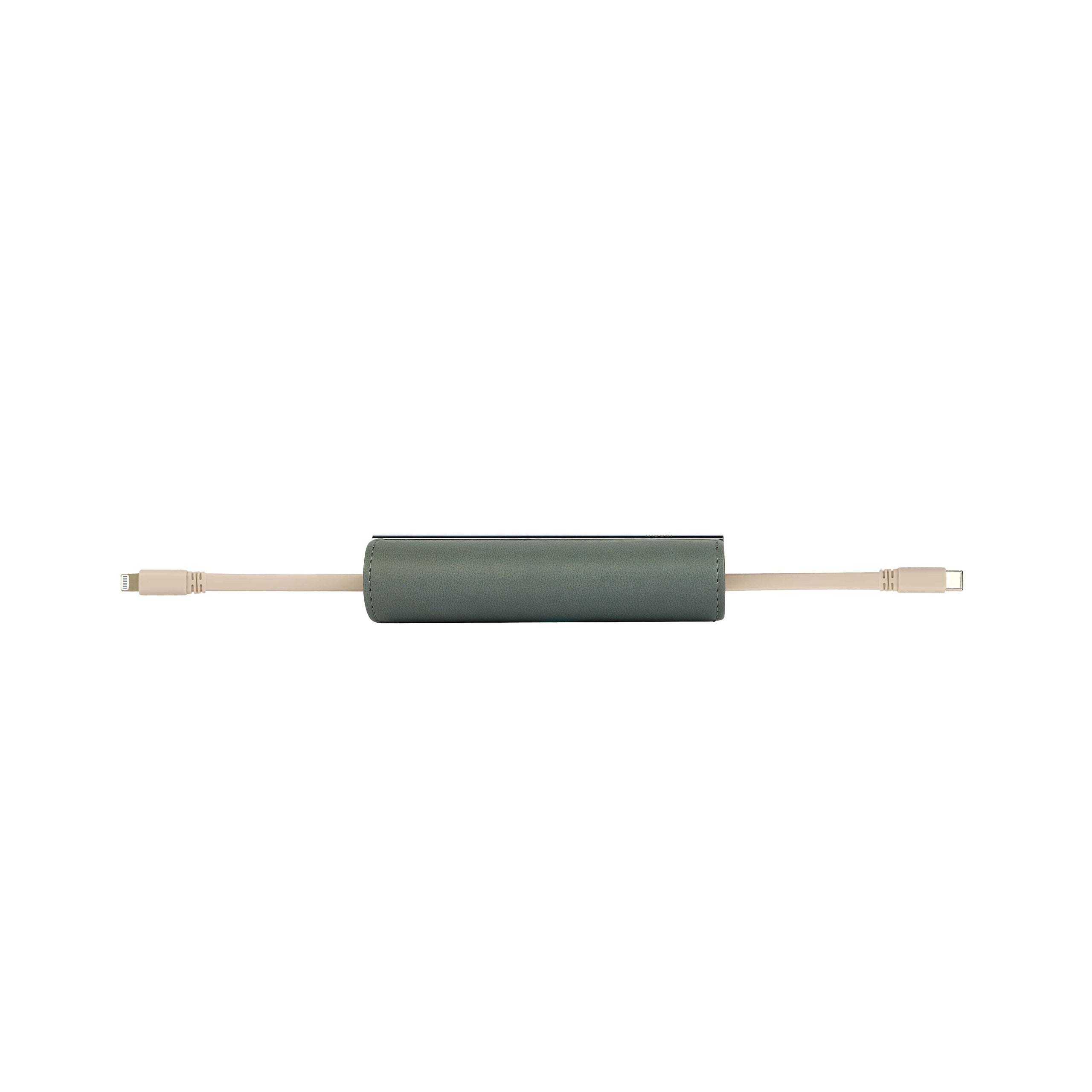 Moshi Chargers IonGo 5K Duo batterie externe 5 000 mAh gris, câbles intégrés