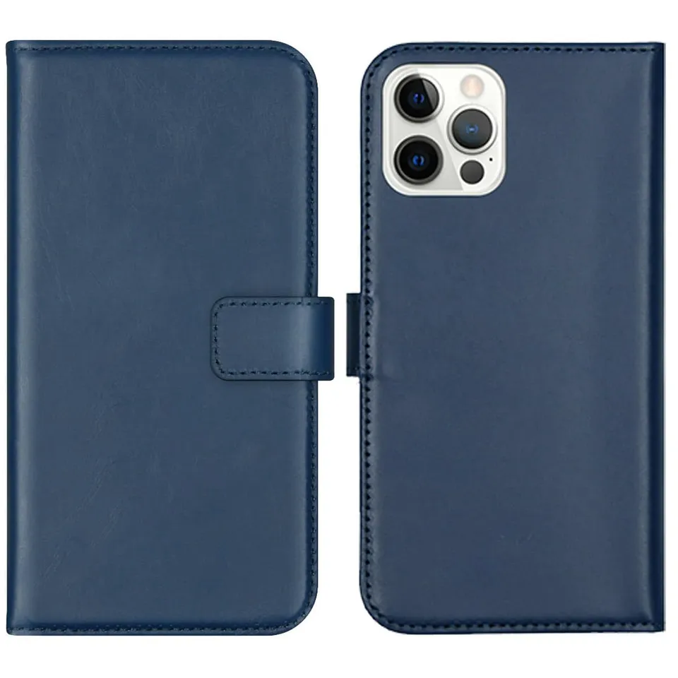 SELENCIA Étui à rabat Era iPhone 12 cuir bleu 3 cartes