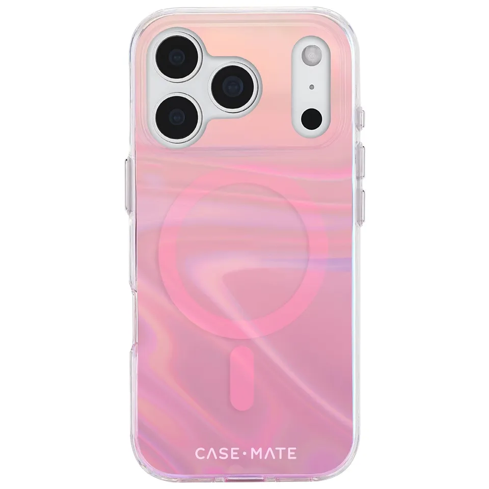 CASE-MATE Phone Cases Peach Soap Bubble MagSafe coque iPhone 17 Pro irisée