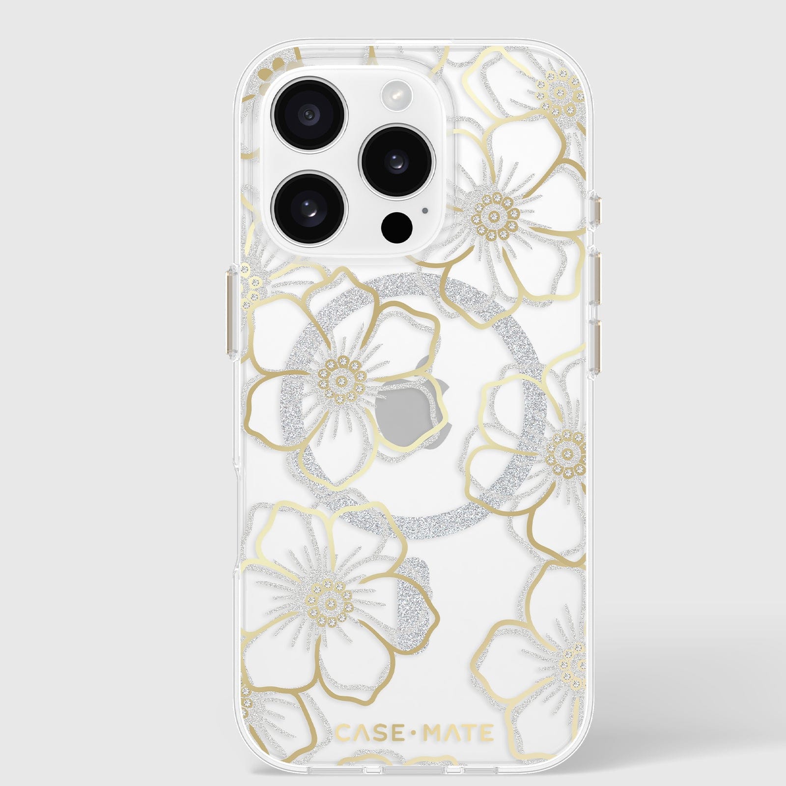 CASE-MATE coque iPhone 16 Pro Floral Gems MagSafe fleurs et pierres
