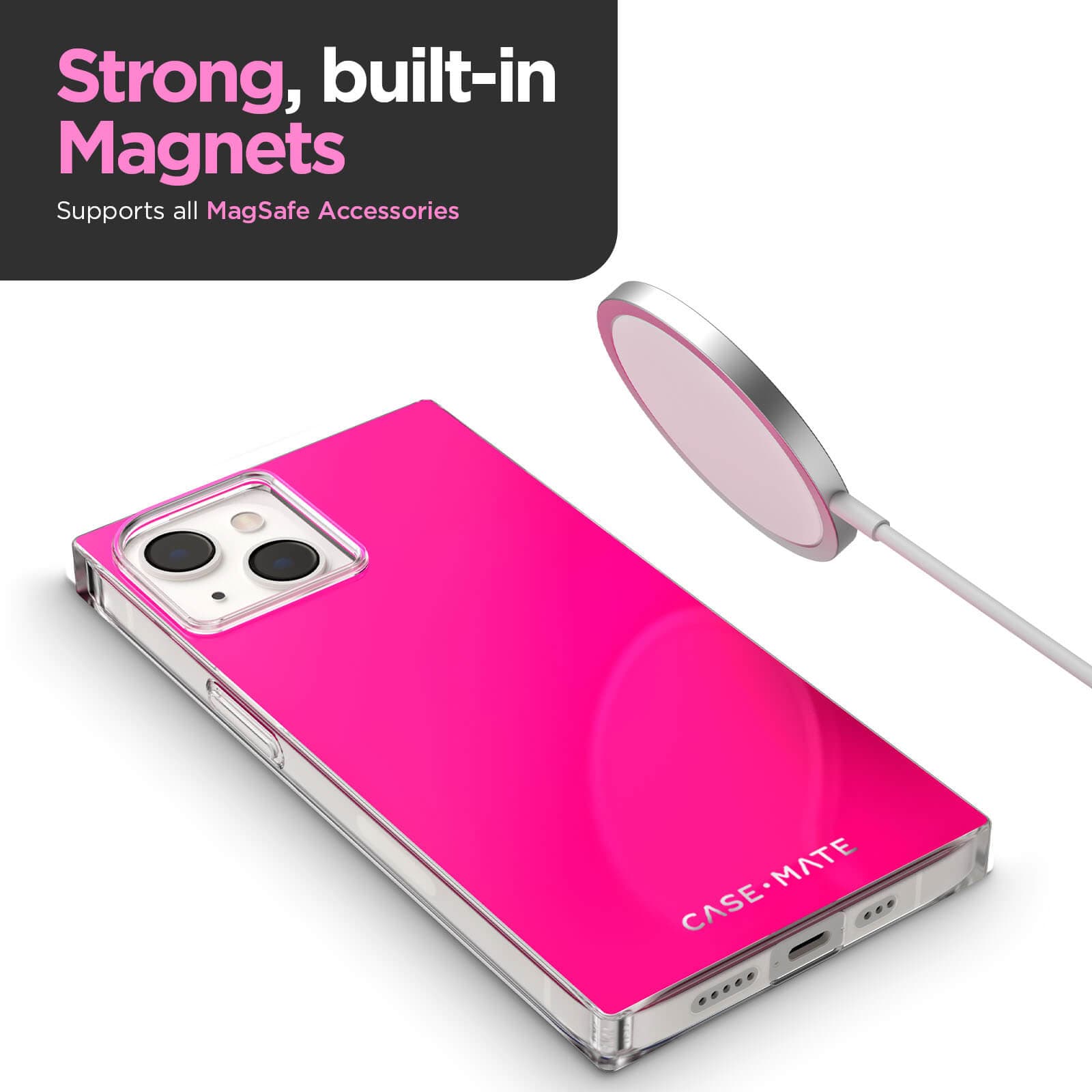 CASE-MATE Phone Cases BLOX Neon Watermelon MagSafe coque iPhone 14 Plus rose vif