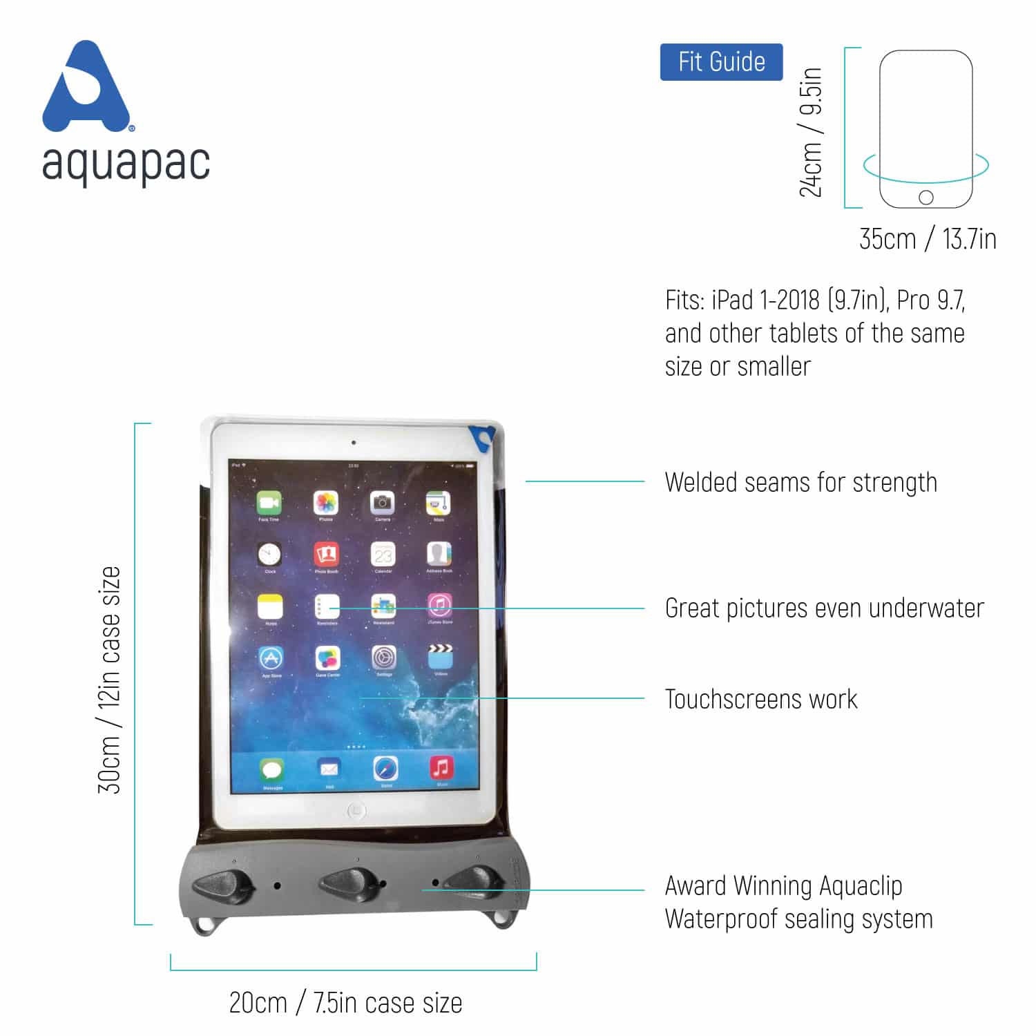 Aquapac Tablets, iPads & E-Readers Foam-Backed Waterproof Tablet Case Standard étui tablette