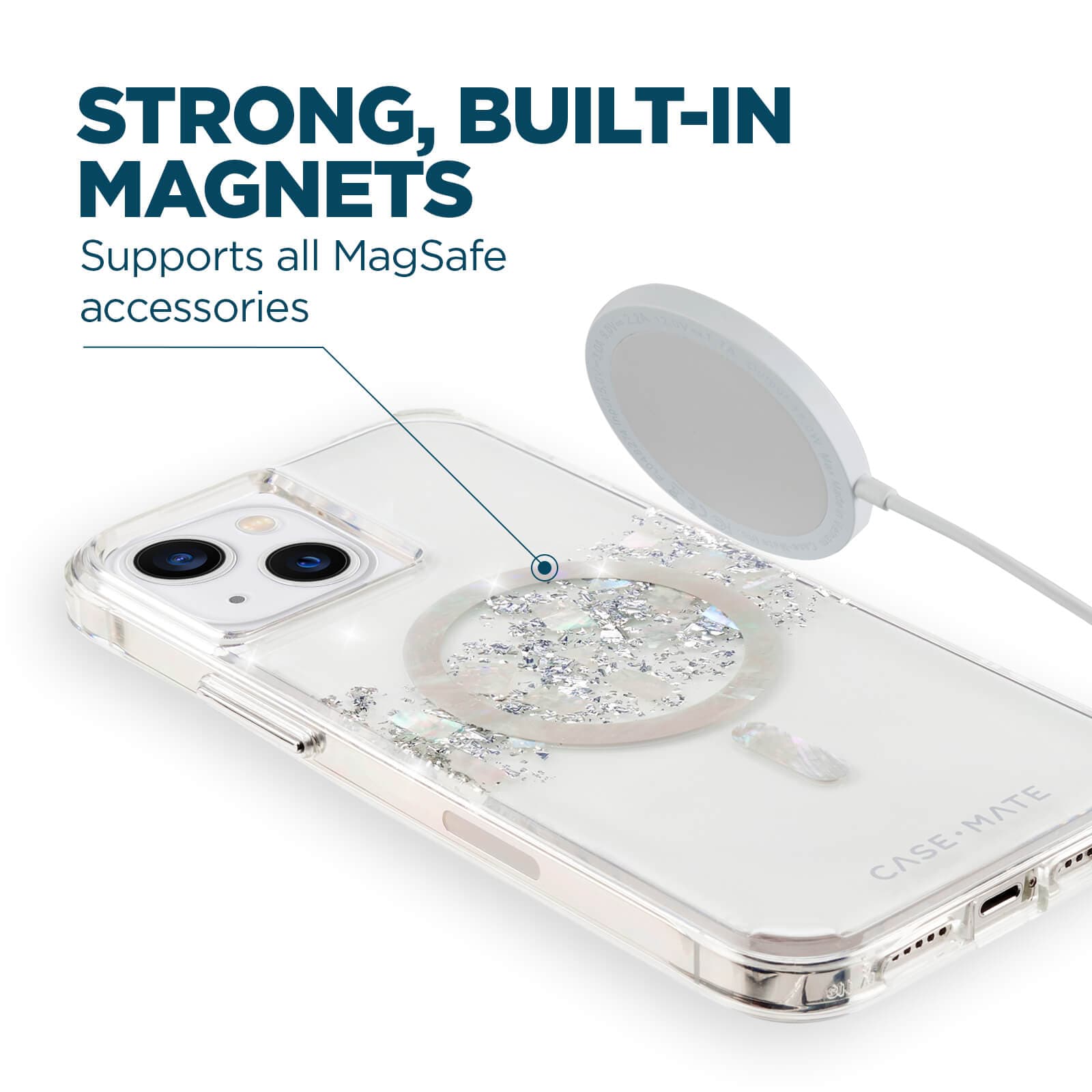 CASE-MATE Phone Cases Touch of Pearl coque iPhone 14 Plus nacre MagSafe