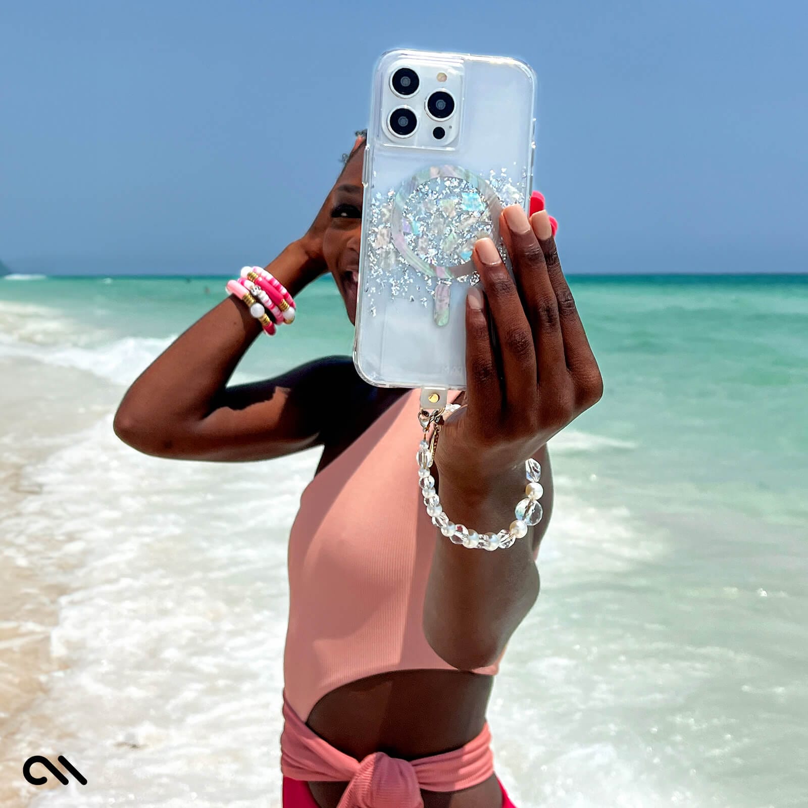 CASE-MATE Phone Cases Touch of Pearl MagSafe coque iPhone 15 Pro nacrée