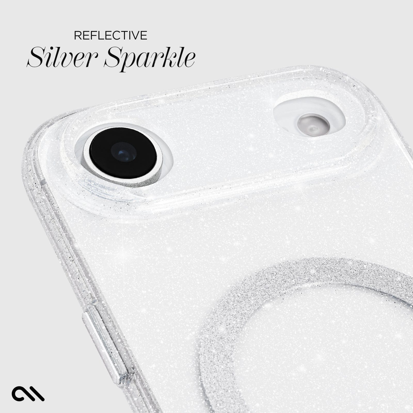 CASE-MATE Phone Cases Sheer Twinkle Silver MagSafe coque iPhone Air argentée