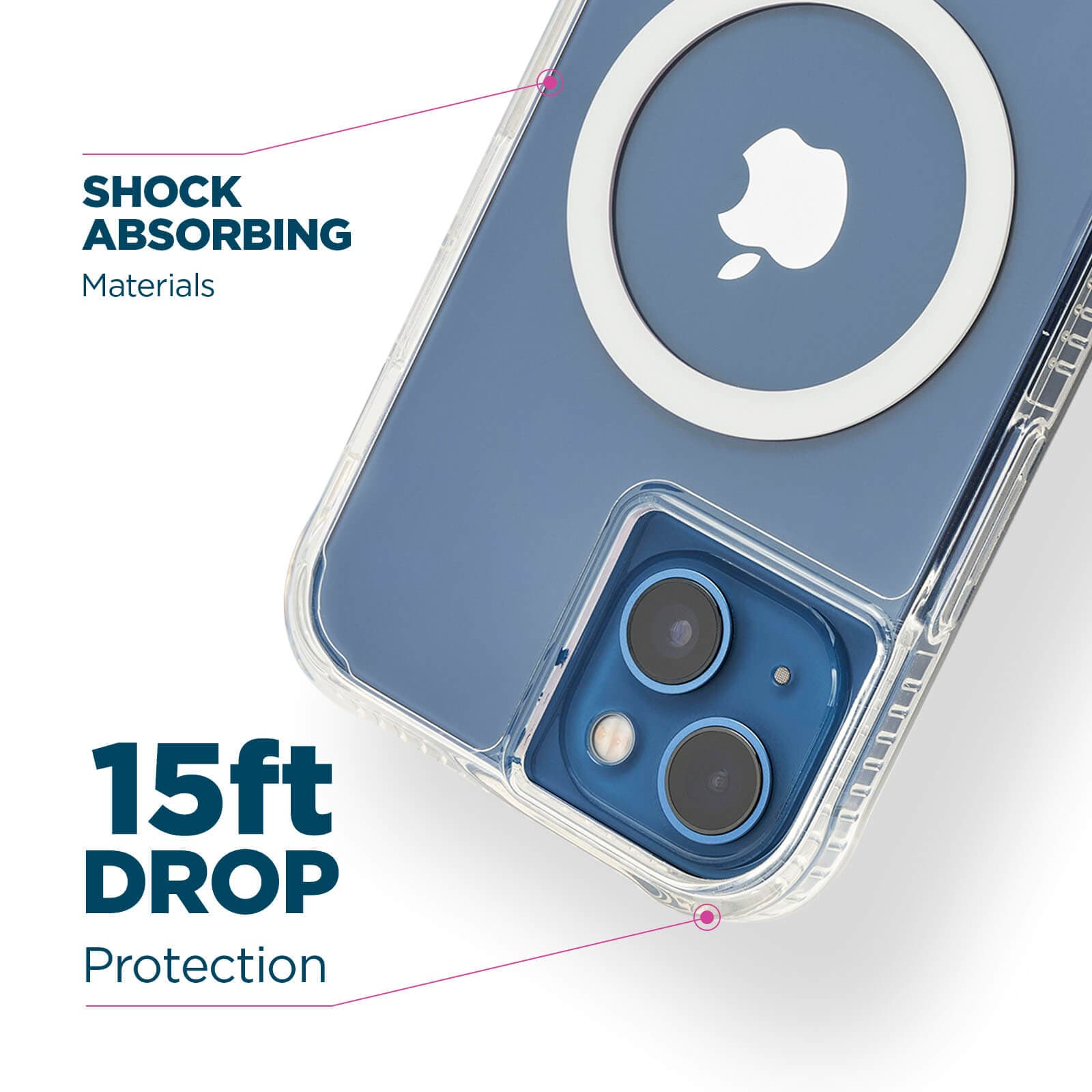CASE-MATE Phone Cases Tough Clear Plus MagSafe coque iPhone 14 Plus transparente antichute 4,6 m
