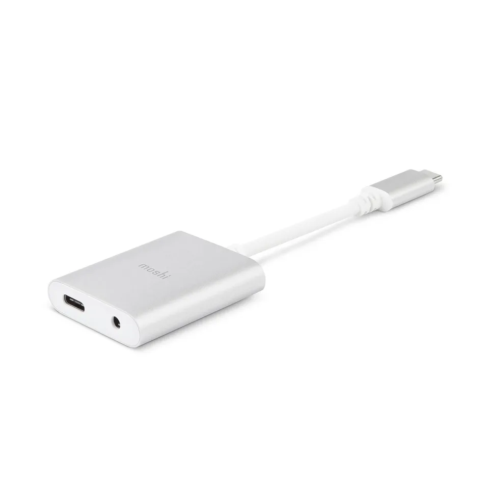 MOSHI Cables and Adapters USB-C to 3.5 mm Audio Adapter with USB-C Charging adaptateur audio argent