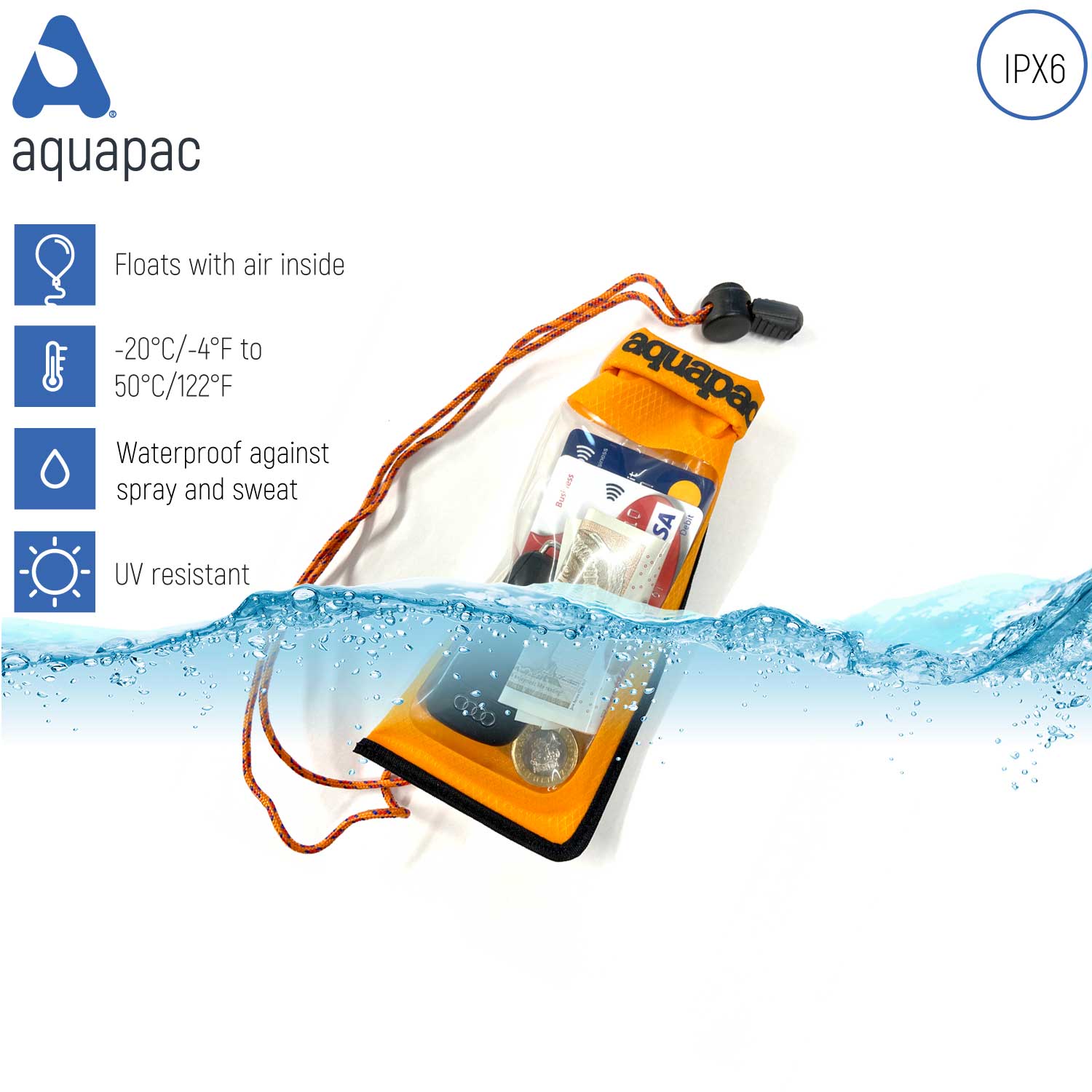 Aquapac Travel, Multi-Purpose & Storage Stormproof Pocket Pouch pochette Mini gris