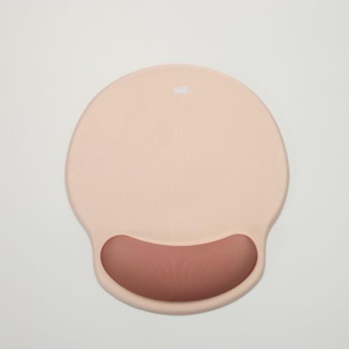 WE WE POP Tapis de souris avec repose-poignet bicolore beige et marron en tissu