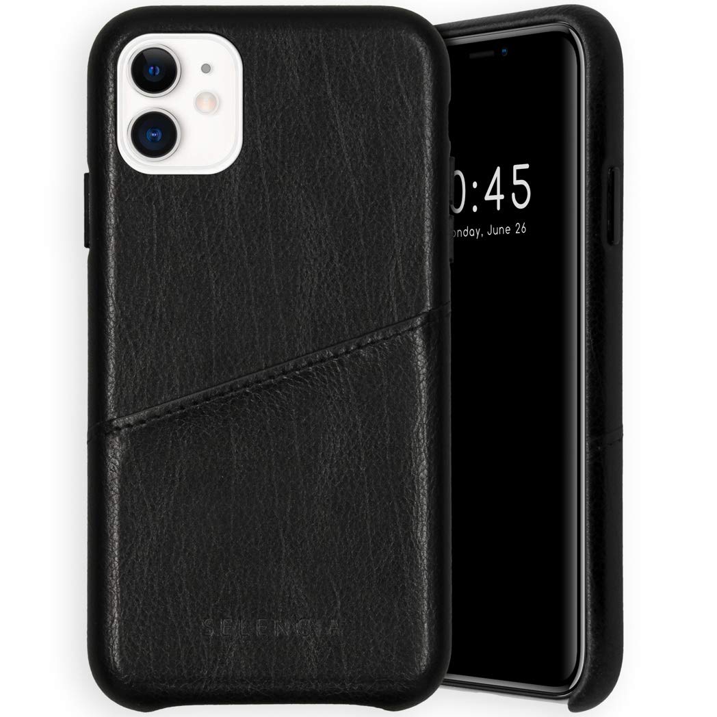 SELENCIA Vayu étui iPhone 11 noir avec porte-carte et Qi