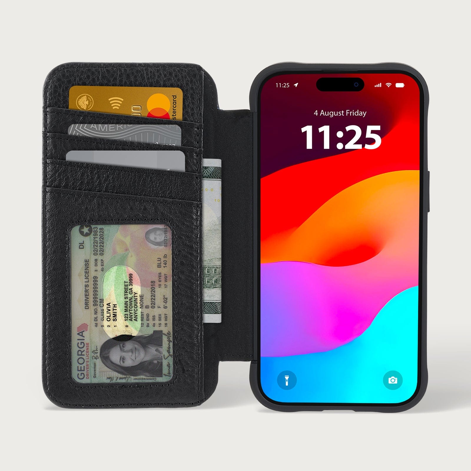 CASE-MATE Phone Cases Wallet Folio MagSafe coque iPhone 15 Pro Max noire
