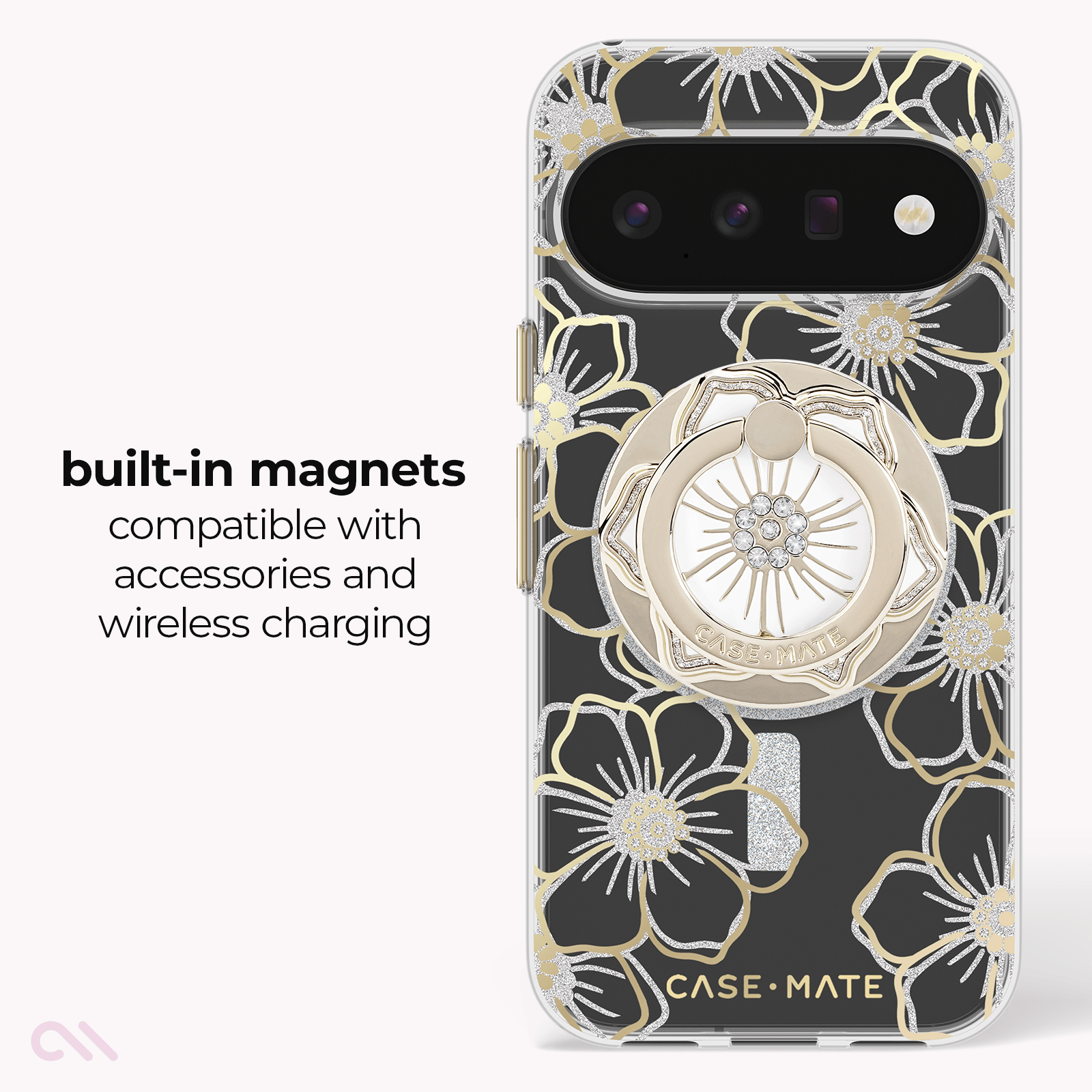 CASE-MATE Phone Cases Floral Gems with Magnet coque Pixel 11 Floral Gems antichoc
