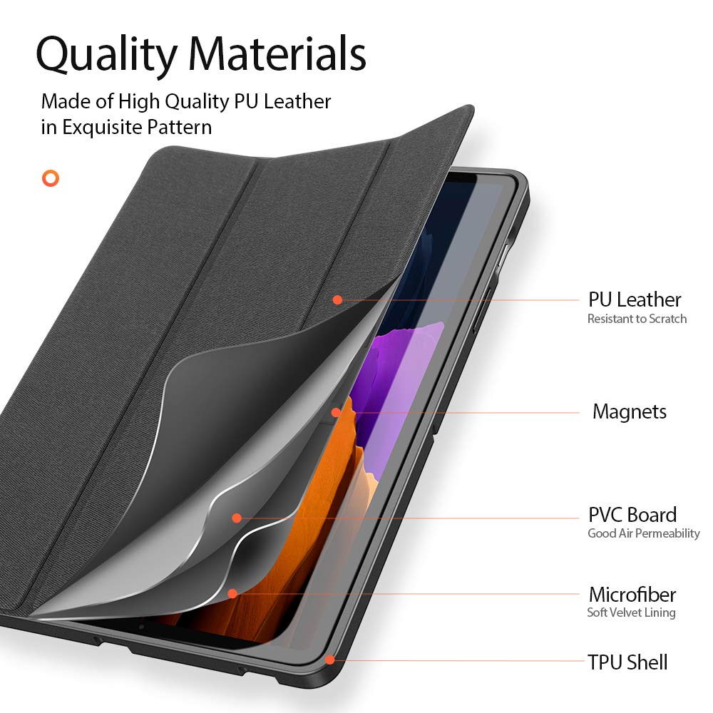 Dux Ducis Domo Series étui Tab S8+ S7 FE S7+ noir support
