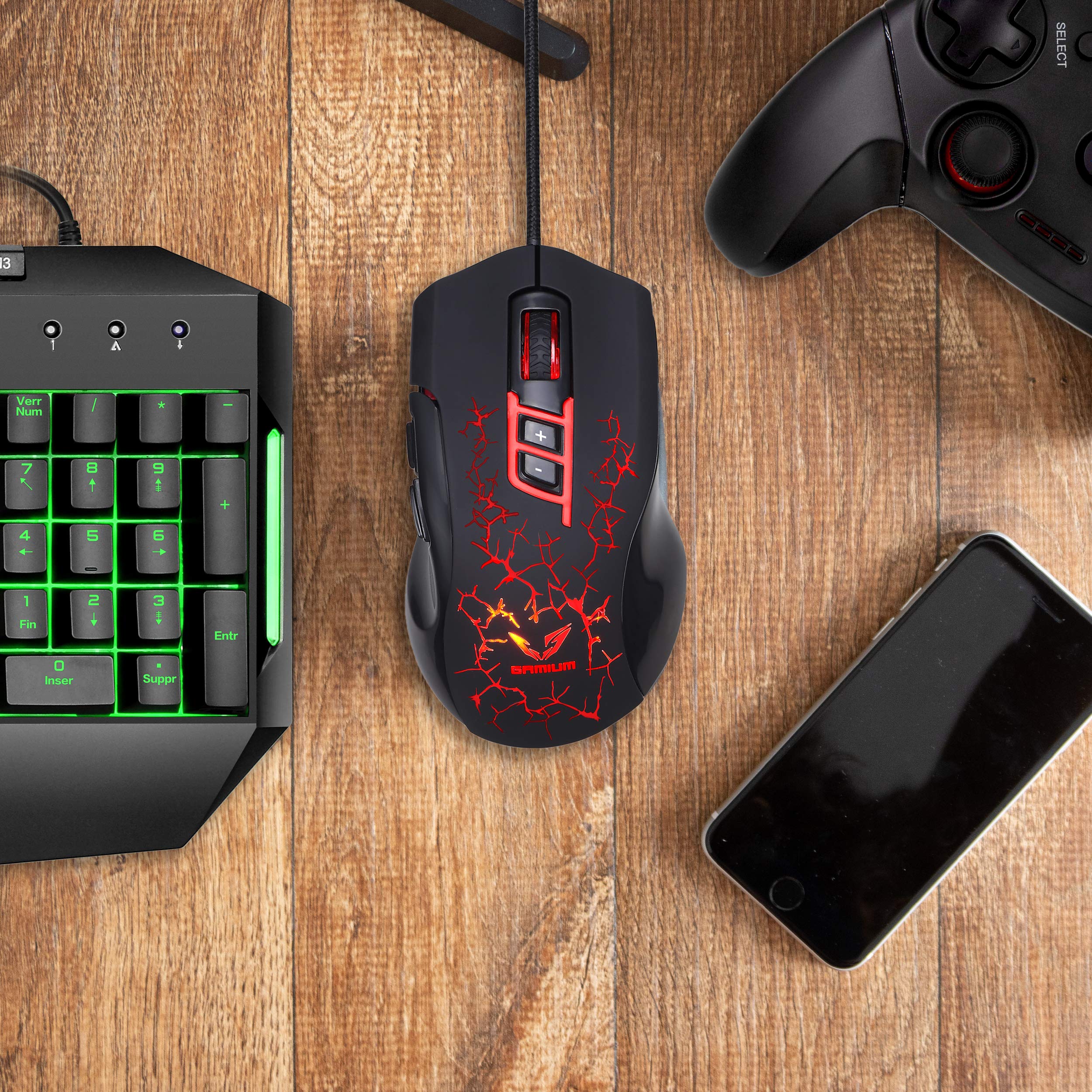 WE GAMIUM souris gamer 3200 DPI 8 boutons filaire