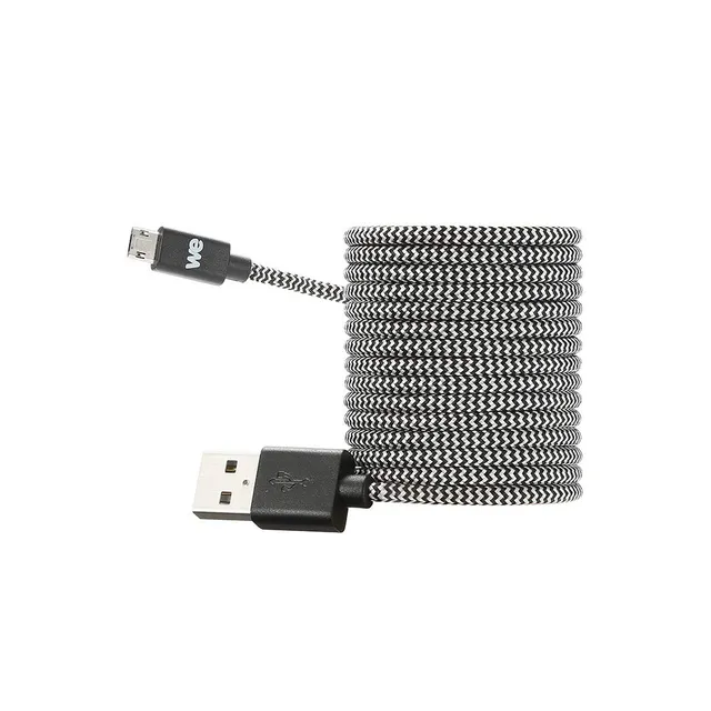 WE Cables câble USB Micro USB nylon tressé 2 m noir et blanc