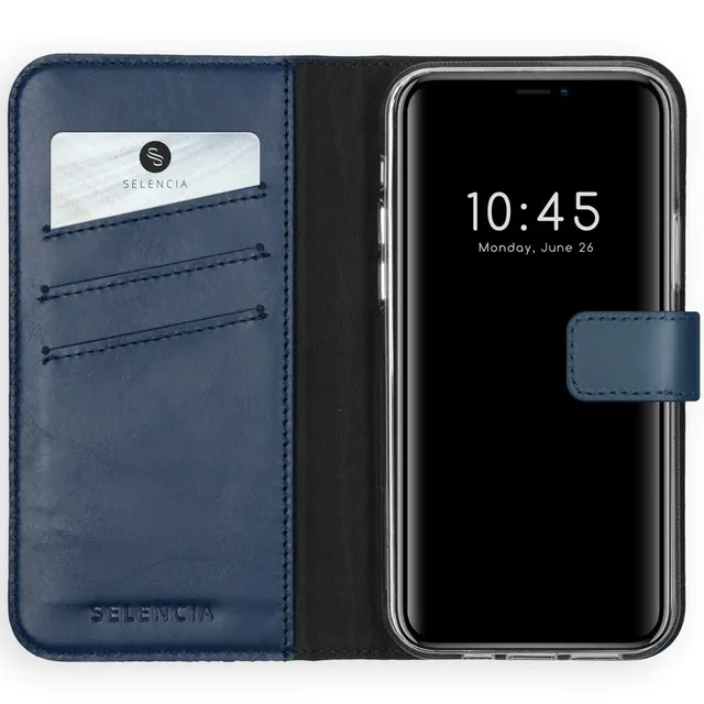 Selencia Era étui à rabat iPhone 12 Pro Max bleu, cuir, 3 cartes