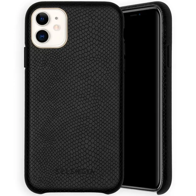 SELENCIA Gaia coque arrière iPhone 11 noire aspect serpent