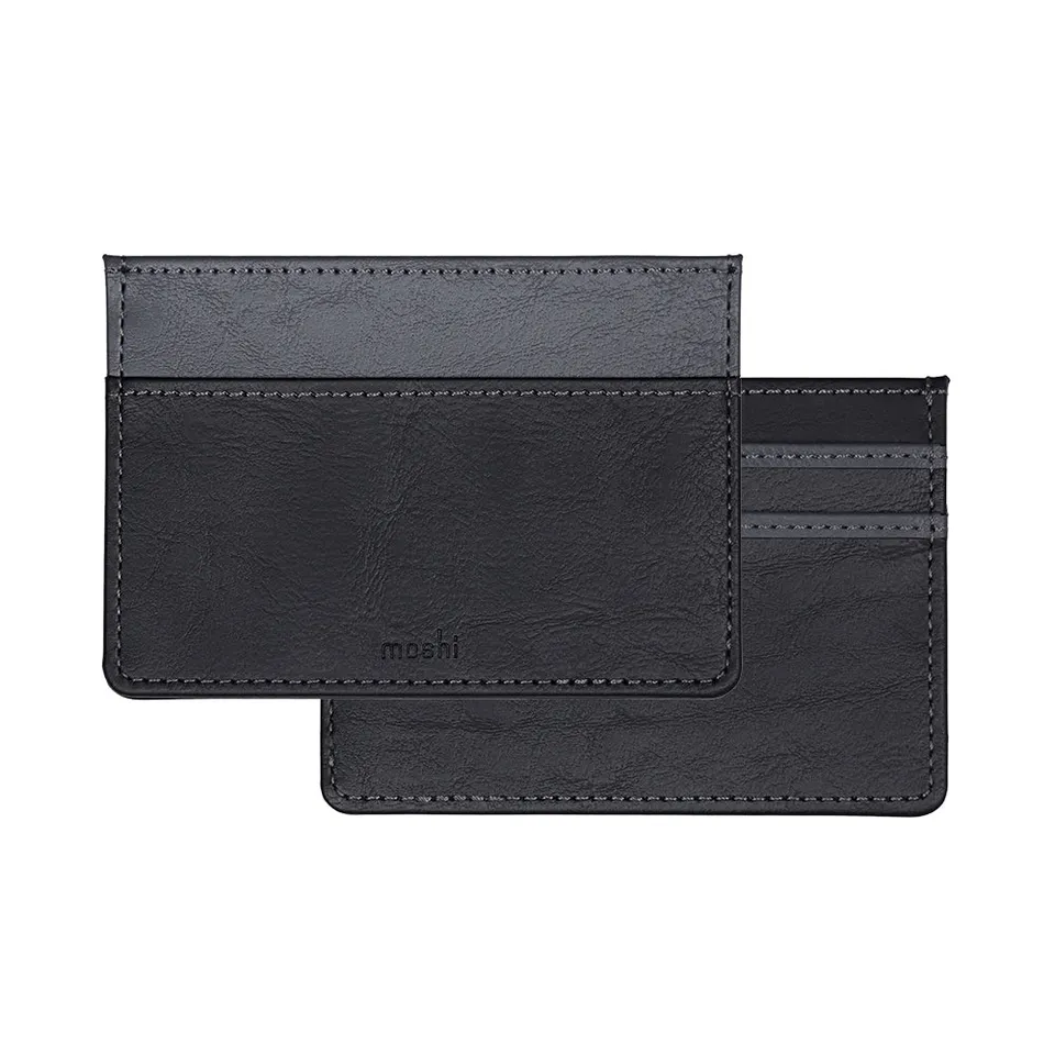 Moshi Card Holders and Keychains Folia Slim Card Holder porte-cartes noir ardoise vegan