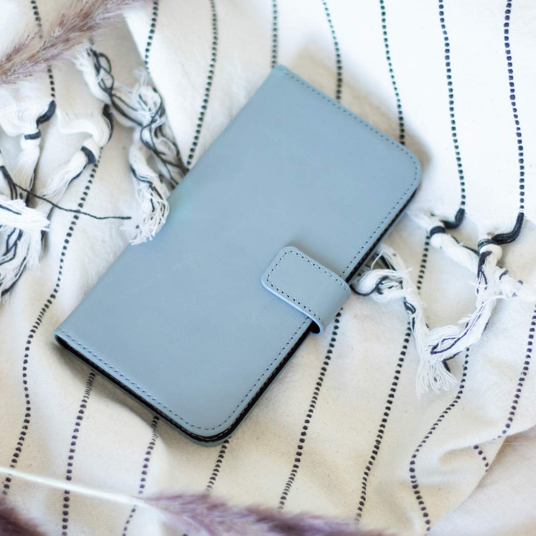 SELENCIA Étui à rabat Era Cuir Pochette Side Flip Case iPhone 12 Pro Max bleu cuir