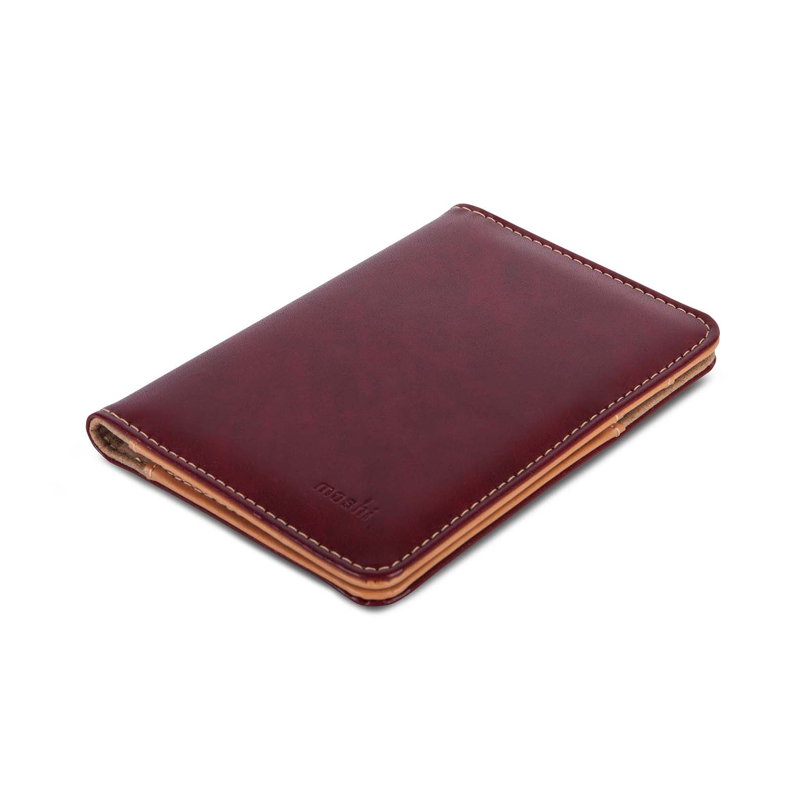 MOSHI Card Holders and Keychains Vegan Leather Passport Holder porte-passeport Oak Brown