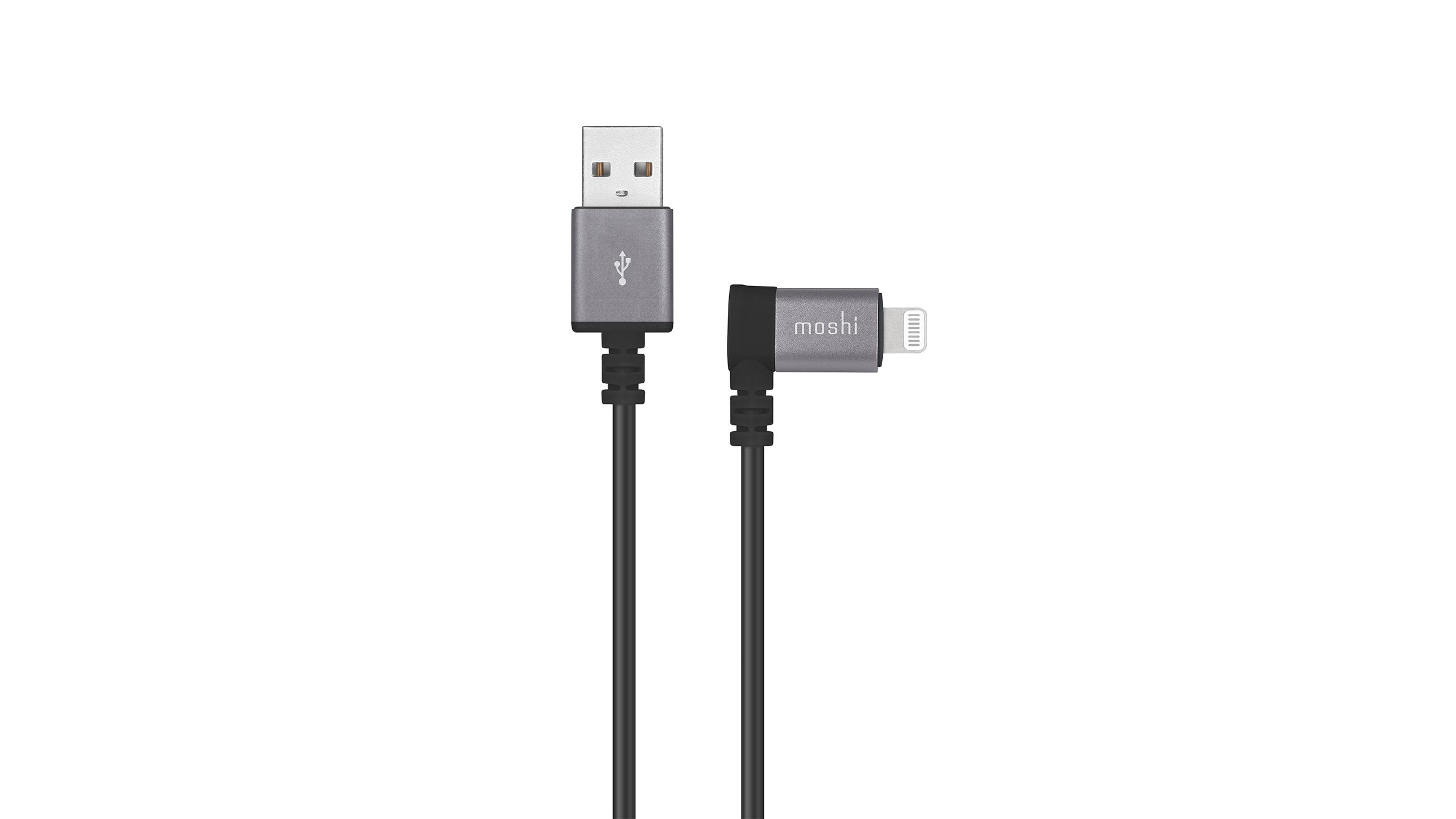 Moshi Cables and Adapters USB-A to Lightning Cable with 90-degree Connector câble Lightning 1,5 m noir