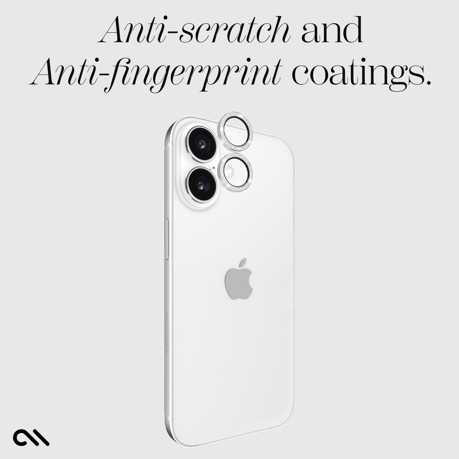 CASE-MATE Twinkle protection objectif iPhone 16 / 16 Plus argent scintillant
