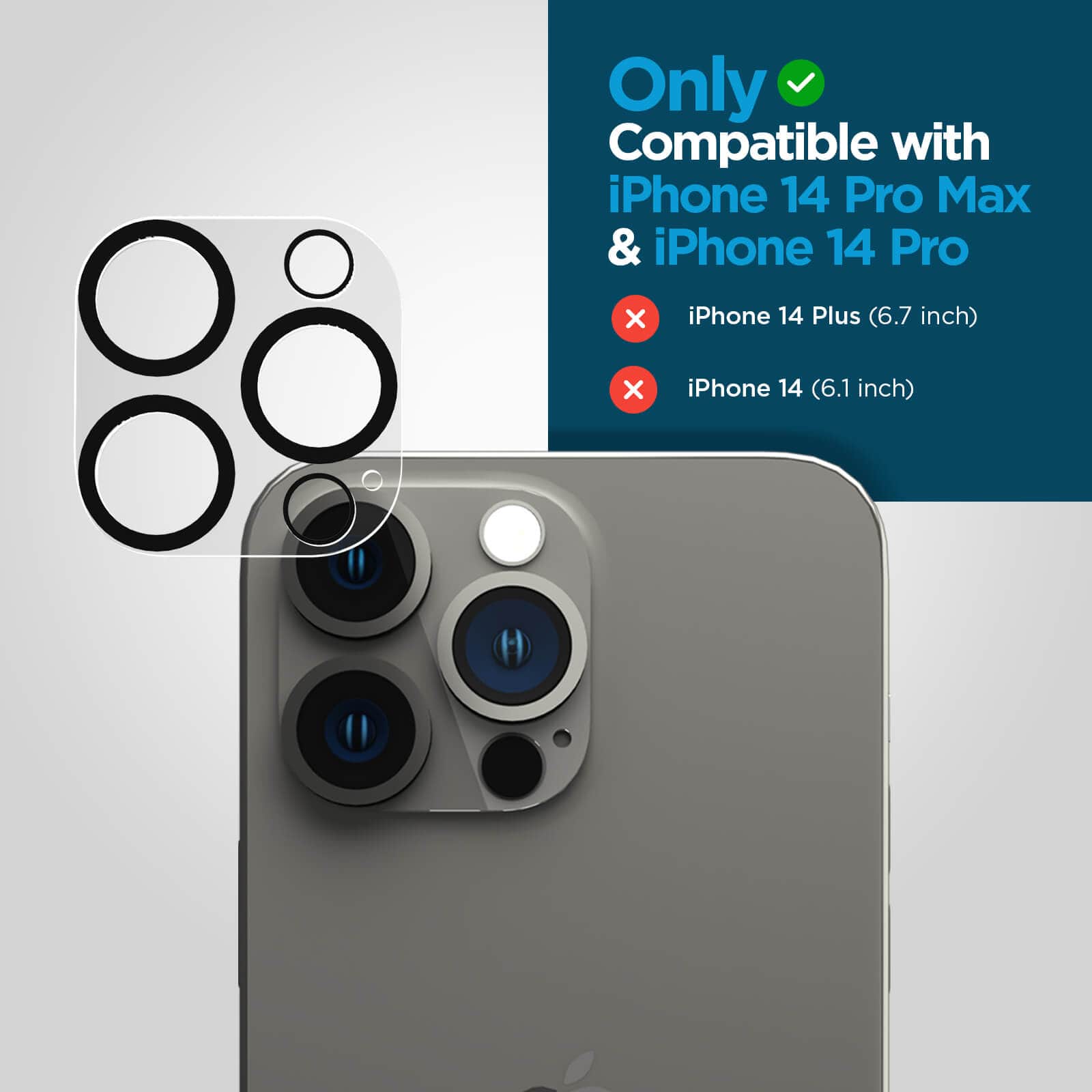 CASE-MATE Lens Protectors Glass Camera Lens Protector verre caméra iPhone 14 Pro transparent