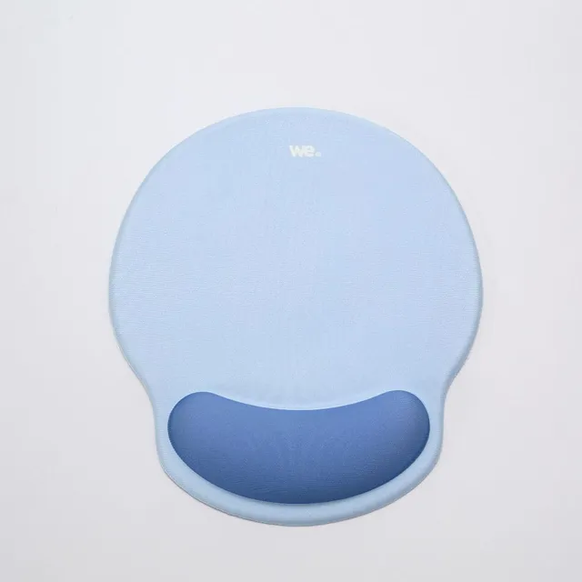 WE WE POP Tapis de souris avec repose-poignet bicolore bleu ciel et bleu foncé en tissu