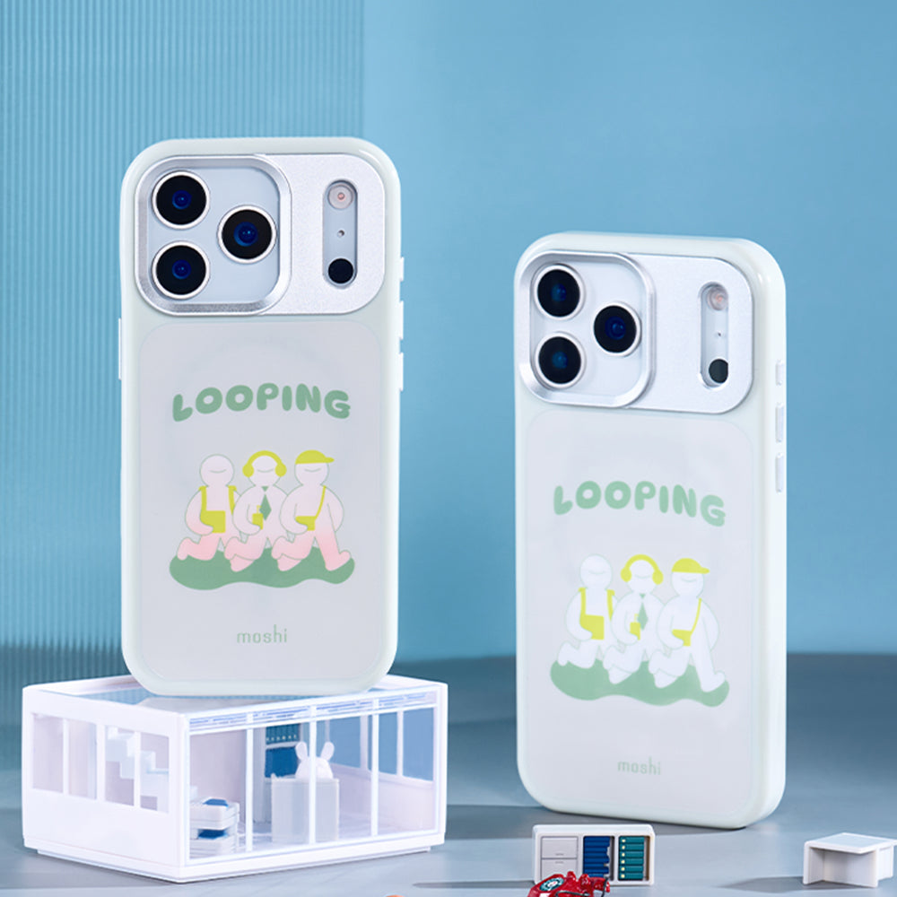 Moshi Cases LumaTime UV Color-Changing Case coque iPhone 17 Pro Looping Gray
