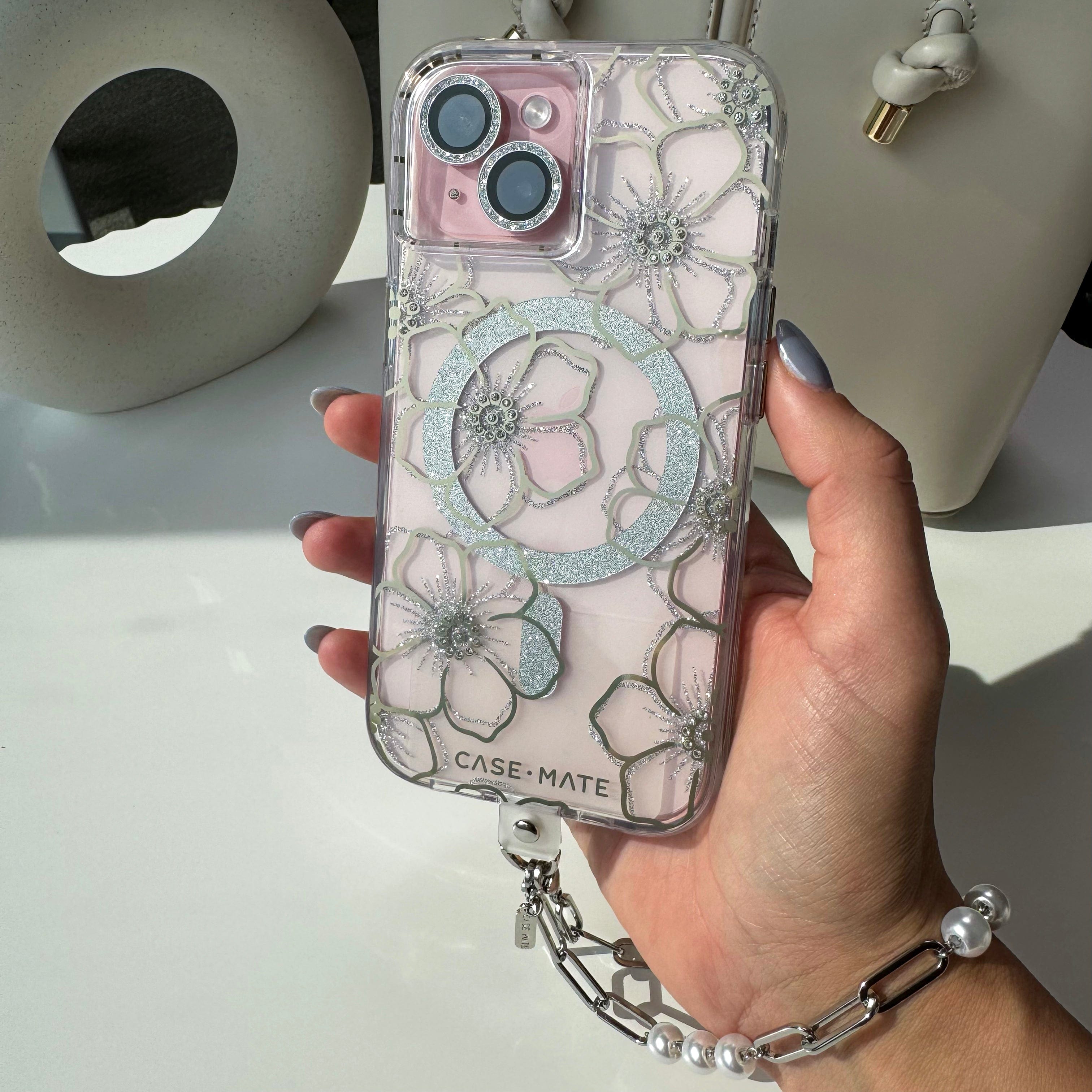 CASE-MATE Phone Cases Floral Gems MagSafe - iPhone 15 Plus coque à fleurs