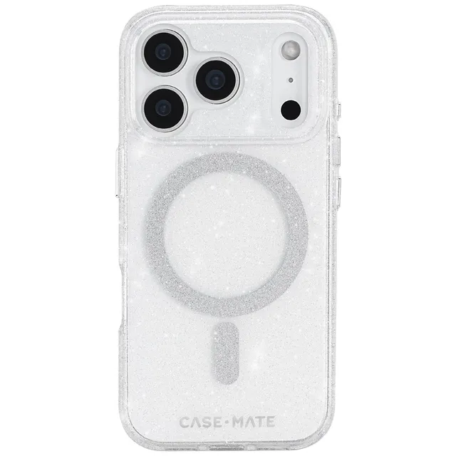 CASE-MATE Phone Cases Sheer Twinkle Silver MagSafe coque argent iPhone 17 Pro