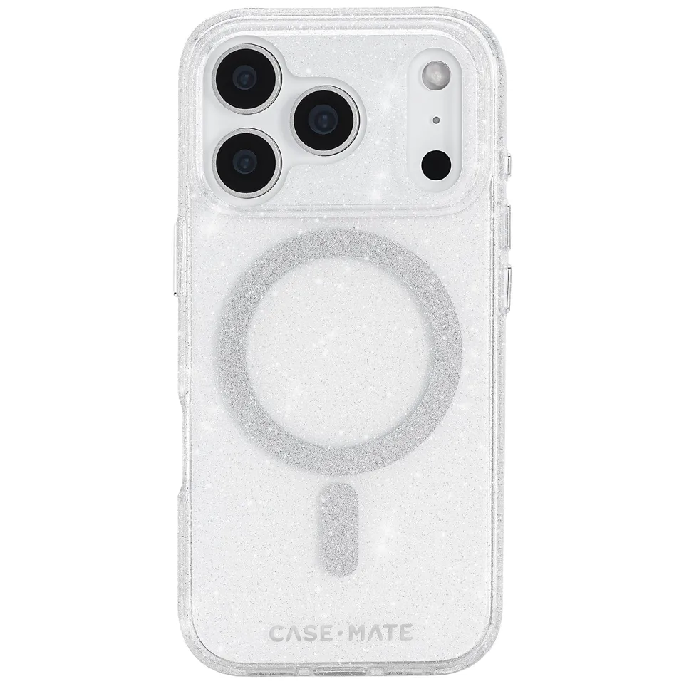 CASE-MATE Phone Cases Sheer Twinkle Silver MagSafe coque argent iPhone 17 Pro