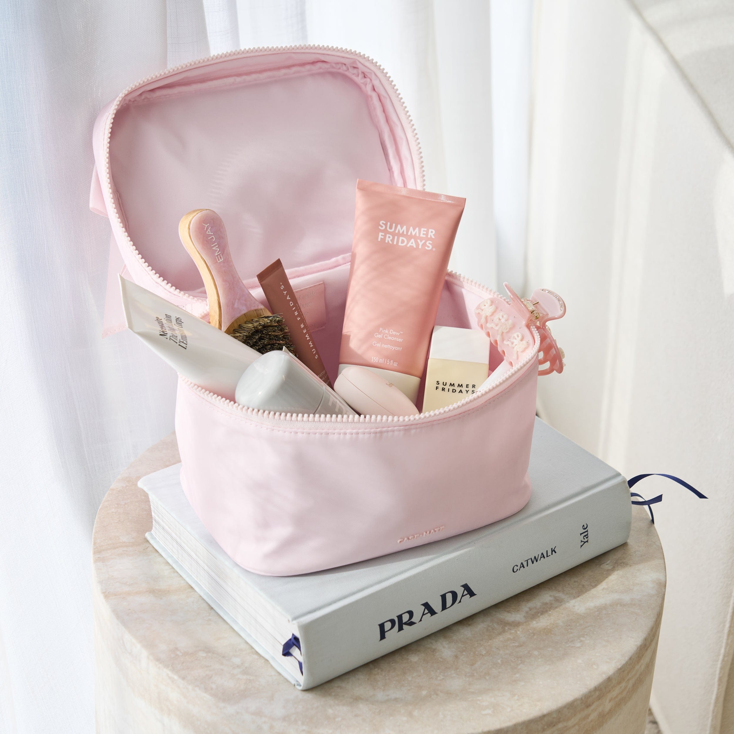 Case-Mate Train Case trousse de maquillage Ballet Pink Bow imperméable