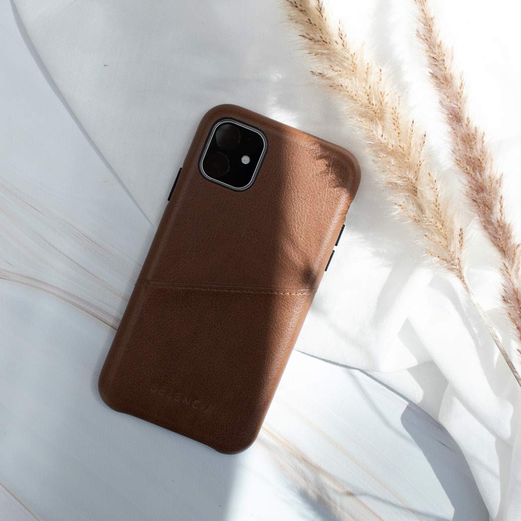 SELENCIA Étui en cuir Vayu Vegan iPhone 11 marron carte Qi