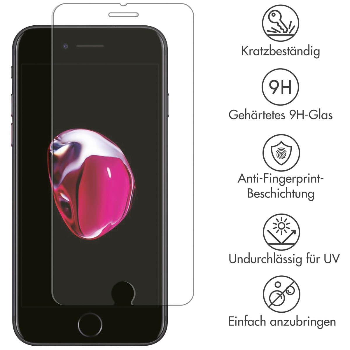 SELENCIA Protection d’écran en verre trempé iPhone 8 Plus 7 Plus transparent