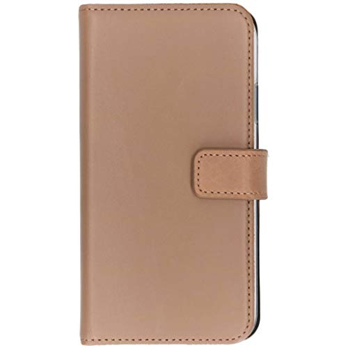 SELENCIA Booktype iPhone XR étui à rabat marron cuir 3 cartes