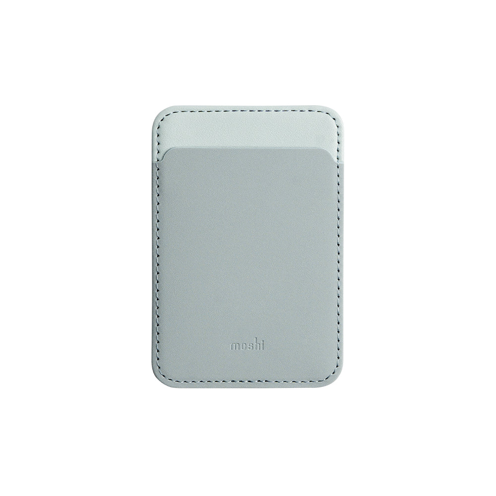 Moshi Wallets Magnetic Slim Wallet (MagSafe & Qi2 Compatible) - Mist Haven Edition portefeuille magnétique gris