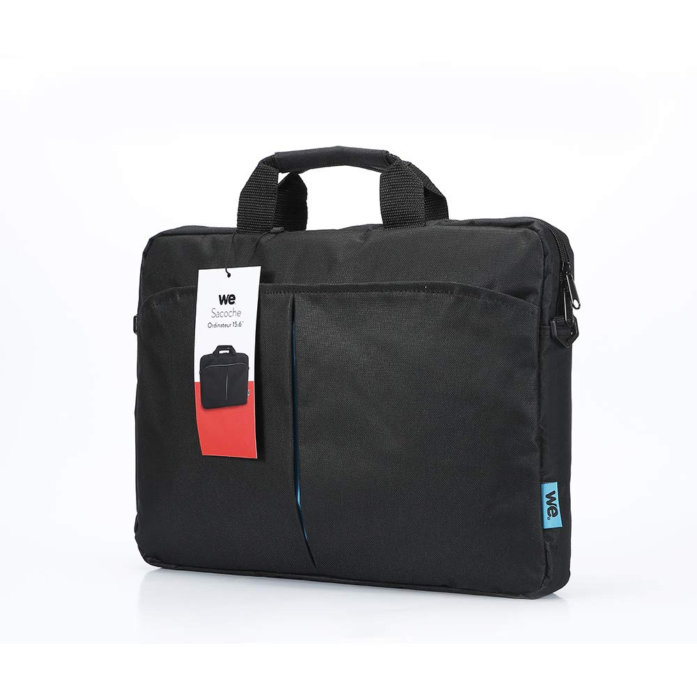 WE Informatique Sacoche ordinateur portable 15,6 pouces noire et bleue