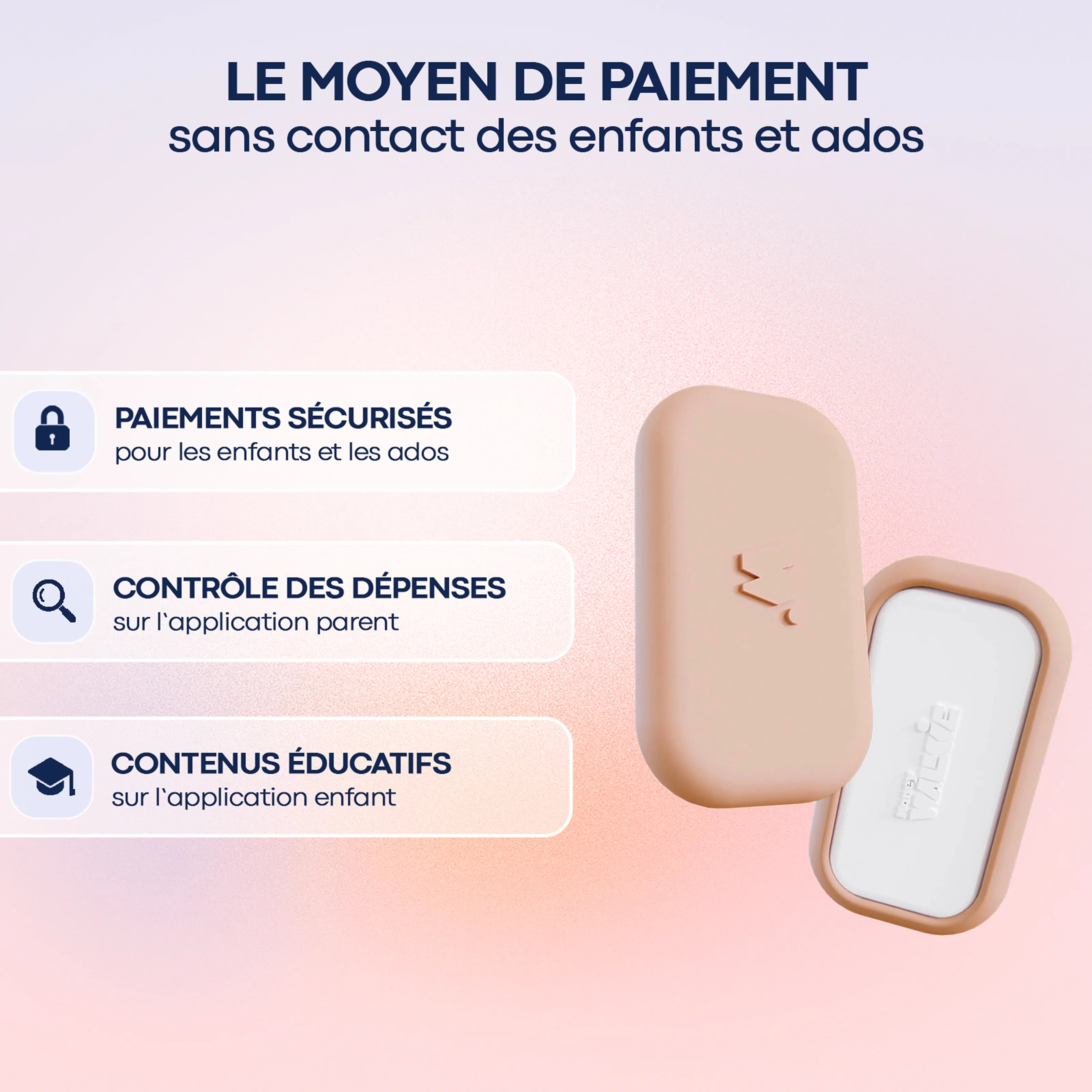 MoneyWalkie Tous les Walkies Walkie Rose craie paiement sans contact